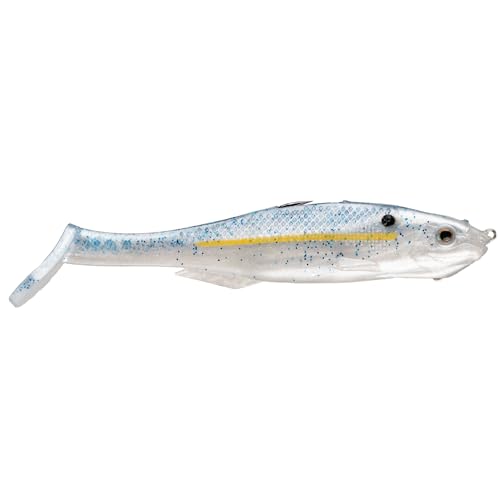 Strike King Final Copy Weedless Fishing Lure, Pre-Rigged Soft Plastic Swimbait - color: Sexy Shad, size: 4.75"