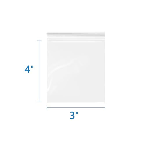 iMailer- 6 Mil Heavy Duty Zip Bags - 3" x 4" 500 Pack- Durable Storage Bags for Food, Crafts, Hardware, and Organizing - size: 3" x 4" 500 PACK