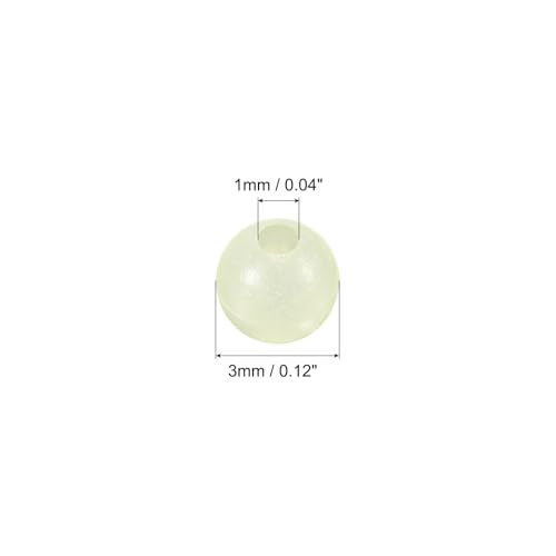 PATIKIL Glow Fishing Beads Plastic Round Rubber Luminous Fishing Bait Eggs Rig Bead Tackle Lures Accessories with Box - color: White, size: 3mm