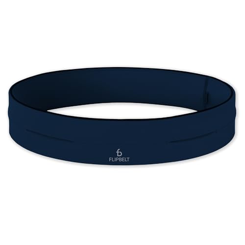 FlipBelt Classic Running Belt, Phone Holder for Running, Money Belt Pouch - color: Midnight Blue, size: Extra Small