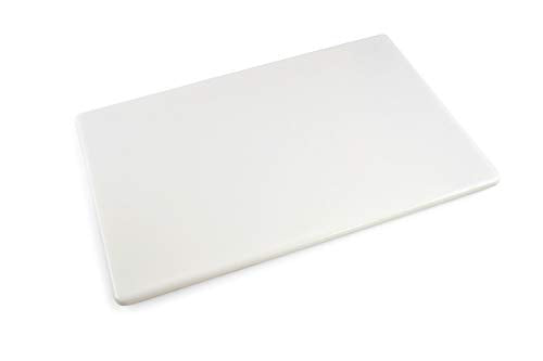 Commercial Grade Plastic Cutting Board 18 x 12 x 1/2 Thick High Density White Poly, NSF Certified and Dishwasher Safe for Food Service - color: White