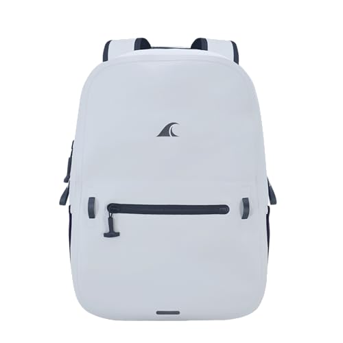 Breakwater Supply™ Fogland Waterproof IP68 Submersible Backpack | Laptop Sleeve, Side Pockets, Airtight Zippers for Outdoors, Travel, Kayaking, Hiking, Daypack, Unisex TPU Dry Bag (Fog White, 20L) - color: Fog White, size: 20L