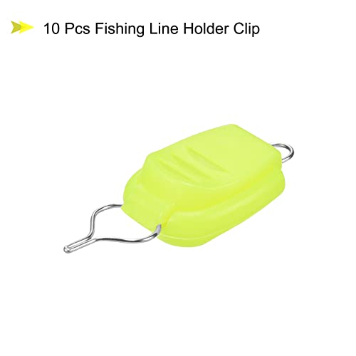 PATIKIL Fishing Line Holders, Baitcasting Reel Fishing Line Holder Clip Buckle Stopper Line Keeper Accessories - color: Yellow