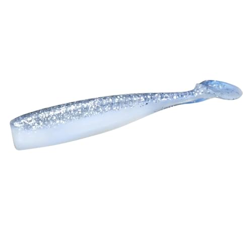 Lunker City Fishing Shaker 6" Swimbait Soft Plastic Bass Lure with Tail Swimming and Wobbling Action Swim Bait, 4 Per Bag, Made in The USA - color: Ice Shad