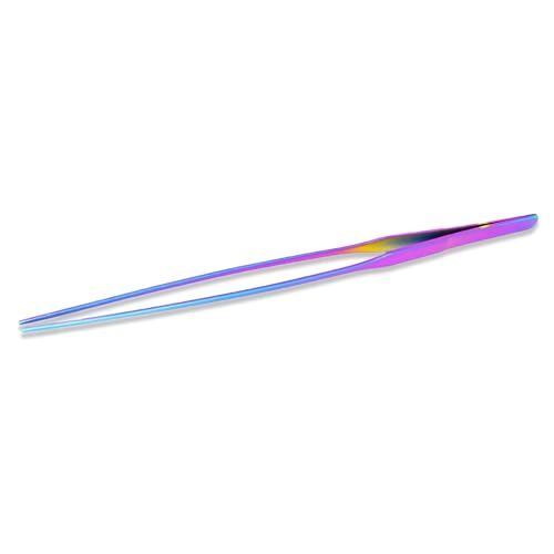 Mandala Crafts Rainbow Straight Aquarium Tweezers for Fish Tanks | 15 Inch Forceps, Rust Resistant Stainless Steel, Trimming Aquatic Plants, Bowls, Terrariums, Freshwater & Saltwater Aquascape - color: Rainbow Straight Tweezers, size: 15 Inches