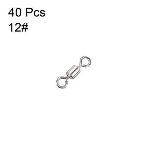 PATIKIL Fishing Barrel Swivels, 40 Pack 335LBS Copper Rolling Hook Line Connector Terminal Tackle for Saltwater Freshwater Fishing, Silver - style: 17 lb