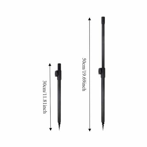 Fishing Rod Holder - Telescopic Aluminum Alloy Bank Stick for Bite Alarms, 11.8-20in Extending Rod Rest for Carp & Coarse Fishing on Lakes & Rivers‌