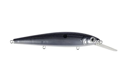 Strike King KVD Deep Jerkbait 3-Hook Fishing Lure, 3/5 oz, 4.75" - color: Smokey Chrome / Blue