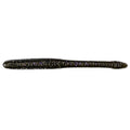 Drop Worm - 4" - Finesse Smallmouth Bass Fishing - Dropshot - Ultra Realistic - Matte Finish - Neutral Buoyant Soft Plastic - color: Green Pumpkin Purple Flake