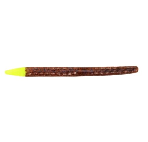 Moose Baits 5" Stickbaits | Worms for Bass Fishing - Premium Stick Bait, Wacky Worms/Soft Plastic Largemouth Bass Rubber Worms, 10 Count Fishing Worms Perfect for Bass Fishing Kit - color: Pumpkin Seed Chartreuse Tail