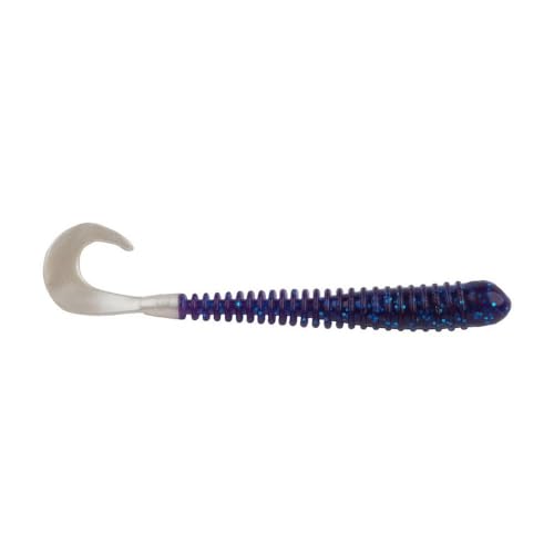 Berkley Berkley PowerBait Rib Worm - color: Electric Blue/White