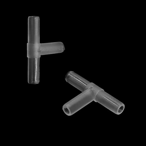 100PCS Aquarium Air Line Connectors, Plastic Valve Fittings, Inline Straight and T Joints for Fish Tank Pump Tubing - size: Straight and T Type