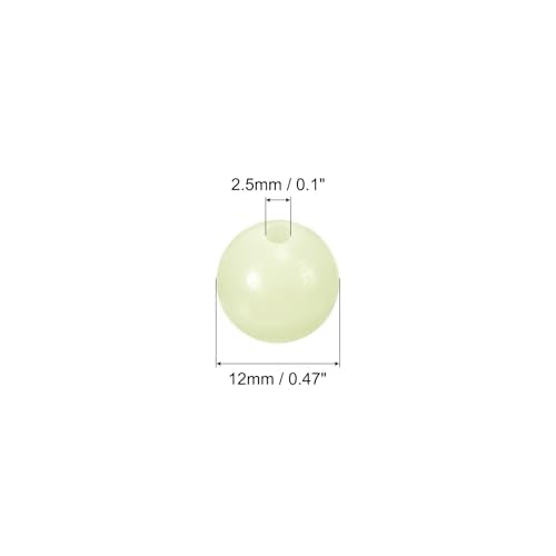 PATIKIL Glow Fishing Beads Plastic Round Rubber Luminous Fishing Bait Eggs Rig Bead Tackle Lures Accessories with Box - color: White, size: 12mm