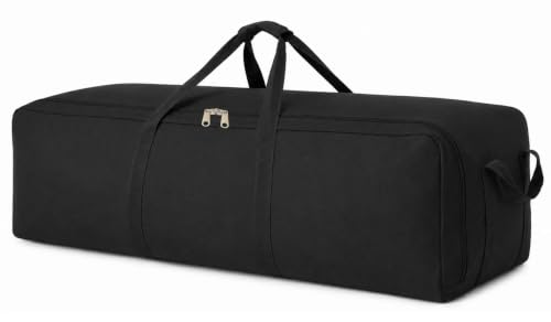 DoYiKe Extra Large Canvas Travel Duffle Bag Heavy Duty, Sports Duffel Military Camping Tent Storage 270L Black Side opening - color: Black Side-opening, size: 270L