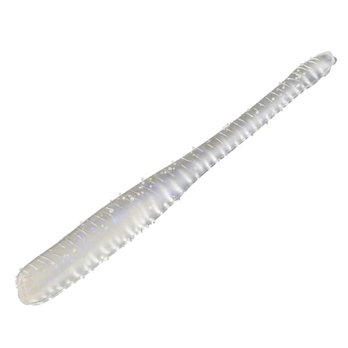 Drop Worm - 4" - Finesse Smallmouth Bass Fishing - Dropshot - Ultra Realistic - Matte Finish - Neutral Buoyant Soft Plastic - color: Iridescent