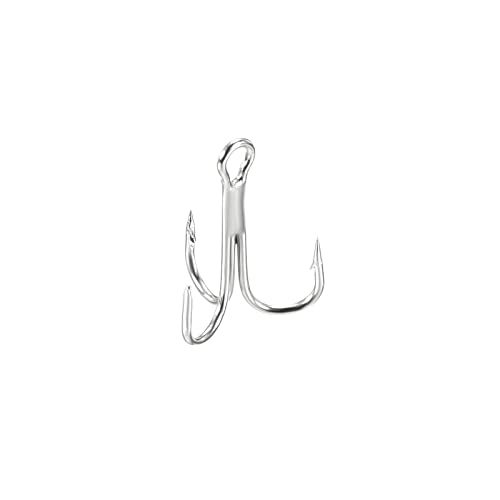 PATIKIL Treble Fish Hooks, Carbon Steel Sharp Round Bend Hook Triple Barbed Hook for Freshwater Saltwater - color: White, size: 9mm/0.35"