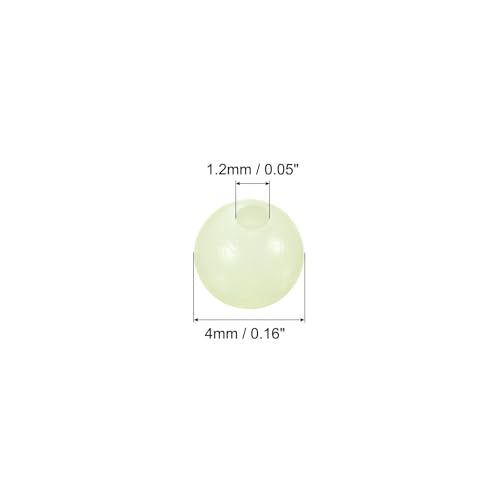 PATIKIL Glow Fishing Beads Plastic Round Rubber Luminous Fishing Bait Eggs Rig Bead Tackle Lures Accessories with Box - color: White, size: 4mm