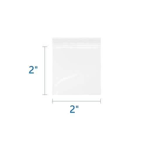 iMailer - 6 Mil Heavy Duty Zip Bags - 2" x 2" 500 Pack - Durable Storage Bags for Food, Crafts, Hardware, and Organizing - size: 2" x 2" 500 PACK