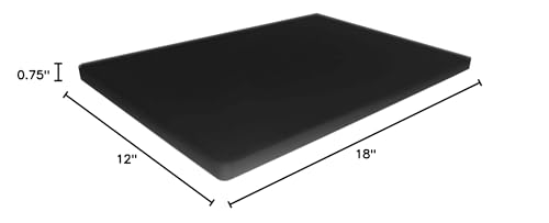 Large Poly Cutting Board, 18x12 Inch Black, 3/4" Thick, BPA Free and Dishwasher Safe - color: Black, size: 18"L x 12"W