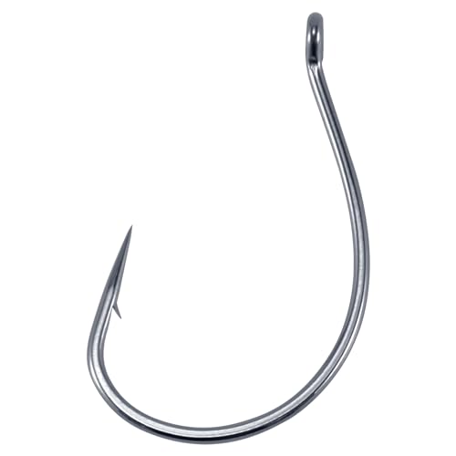 Dr.Fish 100 Pack Drop Shot Hook Bass Fishing Hooks Freshwater Black Nickel Wacky Hooks for Drop Shot Rig - size: #3/0-100 Pack