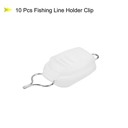 PATIKIL Fishing Line Holders, Baitcasting Reel Fishing Line Holder Clip Buckle Stopper Line Keeper Accessories - color: White