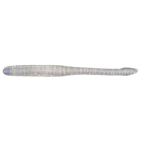 Drop Worm - 4" - Finesse Smallmouth Bass Fishing - Dropshot - Ultra Realistic - Matte Finish - Neutral Buoyant Soft Plastic - color: Iridescent