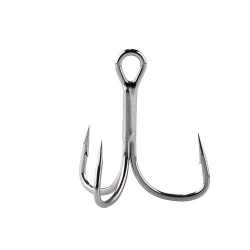 Berkley Fusion19 Wide Gap Live Bait Hooks, Size 4 Fishing Hooks, Needle Point with SlickSet Coating for Easy Penetration, Forged for Added Strength - color: Black Nickel, size: 3, style: Medium Shank Ewg Treble