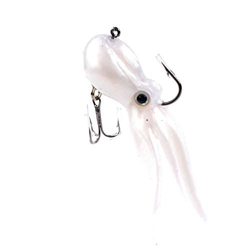Artificial Octopus Swimbait, Skirt Tail Lure | 3.54/7.87/9.45in, jig head sinking trolling bait. Lingcod, bass, rockfish, saltwater. - color: white 3.54inch/0.81oz