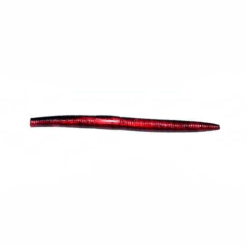 Moose Baits 5" Stickbaits | Worms for Bass Fishing - Premium Stick Bait, Wacky Worms/Soft Plastic Largemouth Bass Rubber Worms, 10 Count Fishing Worms Perfect for Bass Fishing Kit - color: Cherry