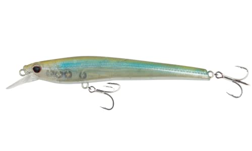 Nomad Design Shikari Fishing Lure, Long-Casting, Shallow Diving Slow Floating Jerkbait for Inshore Saltwater Species Such as Snook, Redfish, Striped Bass, Seatrout - style: Aqua Ghost, 3 3/4 Inch - 2/5 Oz