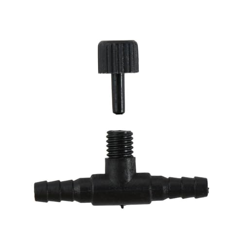 Pokinge 20pcs Aquarium Control Valve, 2 Way Air Valve Aquarium Regulator Pipe Connector, Plastic T-Shaped Air Line Tube Valves for 4 mm Hose Air Line Tubing Connector