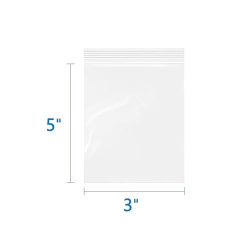 iMailer- 6 Mil Heavy Duty Zip Bags - 3" x 5" 10 Pack- Durable Storage Bags for Food, Crafts, Hardware, and Organizing - size: 3" x 5" 10 PACK