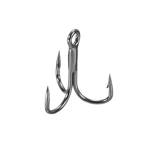 PATIKIL Treble Fish Hooks, Carbon Steel Sharp Round Bend Hook Triple Barbed Hook for Freshwater Saltwater - color: Black, size: 14mm/0.55"