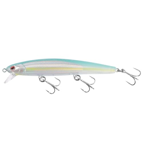LITTMA California Surf Fishing Lures Saltwater Jerkbait Crankbait Surf Minnow 110/125 - Metallic Sardine Super Glow & Pearl Pink Belly Glow Lures for Halibut & Striper Fishing - color: Delta Smelt (Super Glow), size: 110mm - 5/8oz