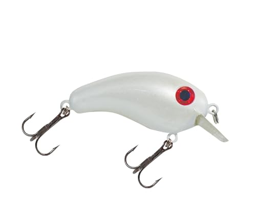 Luck E Strike Crappie Magic Crankbait (2 Inch Crappie Lure) Made in The USA - color: Pearl White