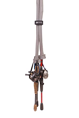 Fishing Rod Straps for Casting, Spinning, or Fly Rods, Pole Ties (4-Pack) - color: Black