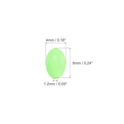 PATIKIL Glow Fishing Beads Soft Plastic Oval Rubber Luminous Fishing Bait Eggs Rig Bead Tackle Lures Accessories with Storage Box - color: Green, size: 6x4mm