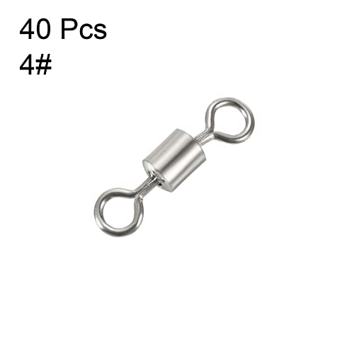 PATIKIL Fishing Barrel Swivels, 40 Pack 335LBS Copper Rolling Hook Line Connector Terminal Tackle for Saltwater Freshwater Fishing, Silver - style: 83 lb