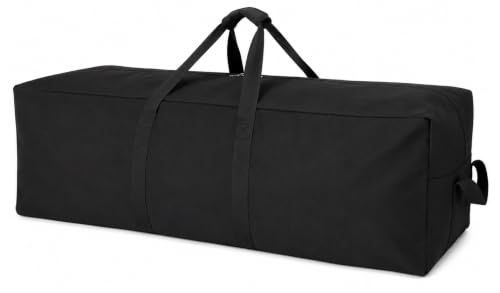 DoYiKe Extra Large Canvas Travel Duffle Bag Heavy Duty, Sports Duffel Military Camping Tent Storage 270L Black Top opening - color: Black Top-opening, size: 270L
