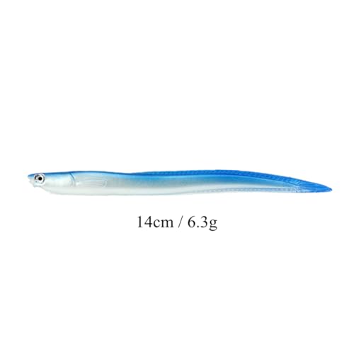 5pcs Soft Fishing Lures - Bionic EEL Artificial Baits for Bass Pike Trout Perch, Saltwater & Freshwater