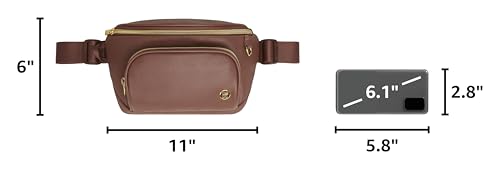 HUGGIES Unisex-Adult Diaper Waistpack Crossbody Bag - color: Cognac Leather