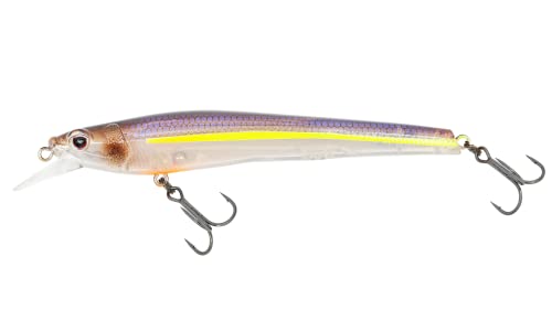 Nomad Design Shikari Fishing Lures, Premium Long-Casting, Shallow Diving, Slow Floating Jerkbait, for Inshore Freshwater Species Such as Bass, to Walleye, to Pike and Musky, 115 SUS FR 4-1/2" 1/2oz - size: 3 3/4" - 3/8 oz, style: Chartreuse Threadfin Shad
