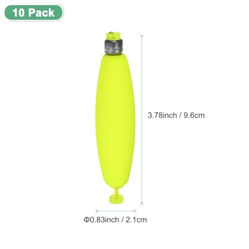 M METERXITY Pack Fishing Bobbers Floats, EVA Foam Weighted Bobbers, Clip-on Floats Slip Corks Floaters Strong Buoys - color: Yellow, size: 3.78" Length