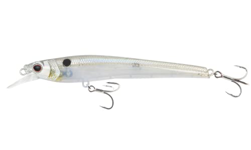 Nomad Design Shikari Fishing Lure, Long-Casting, Shallow Diving Slow Floating Jerkbait for Inshore Saltwater Species Such as Snook, Redfish, Striped Bass, Seatrout - style: Holo Ghost Shad, 5 3/4 Inch - 1 Oz