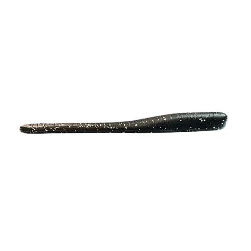 Drop Worm - 4" - Finesse Smallmouth Bass Fishing - Dropshot - Ultra Realistic - Matte Finish - Neutral Buoyant Soft Plastic - color: Matte Black