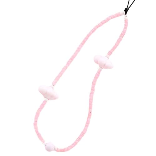 Beaded Phone Lanyard Wrist Strap Phone Charms Fixed Beads Pearl Chain - color: PC-yd-4