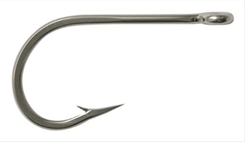Mustad 7691S Big Game Southern and Tuna Forged Fishing Hook | Fish Hook Tackle Equipment | Tapered Ring Knife Point - size: [Size 9/0, Pack of 10]
