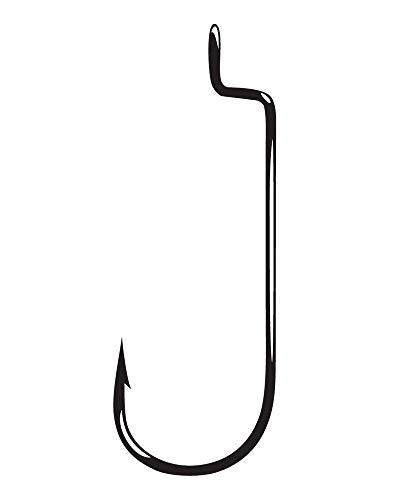 Gamakatsu 25 Pack Round Bend Offset Worm Hook (Bronze, 2/0) - color: NS Black, size: 5/0, style: 25-pack