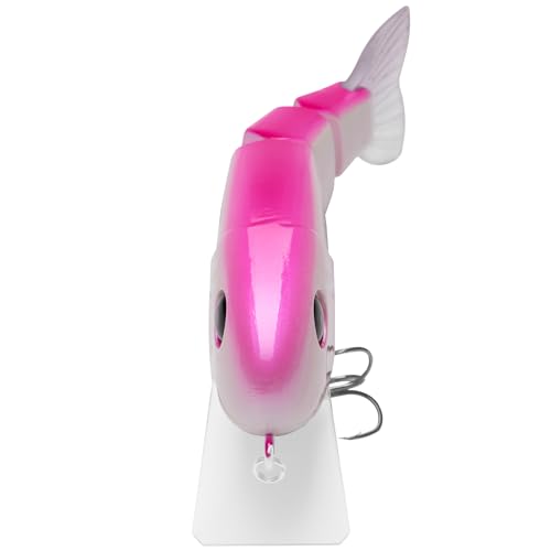 BASSROCK Topwater Fishing Lures for Bass Pike Salmon Floating Swimbait Jointed Crankbait Freshwater Saltwater 4.9in/1.76oz RK1001 - color: Pink Back, size: 3.9in/1.04oz