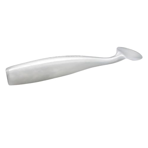 Lunker City Fishing Shaker 6" Swimbait Soft Plastic Bass Lure with Tail Swimming and Wobbling Action Swim Bait, 4 Per Bag, Made in The USA - color: Albino Shad